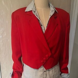 Cropped Red Women's Blazer